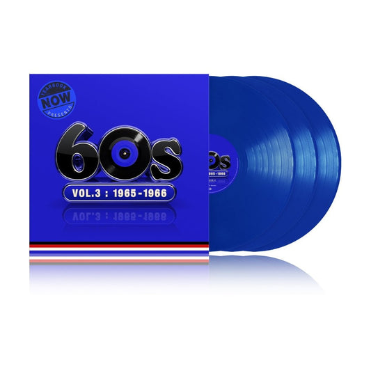 Blue vinyl record with "NOW Yearbook The 60s Vol. 3 1965-1966" cover.