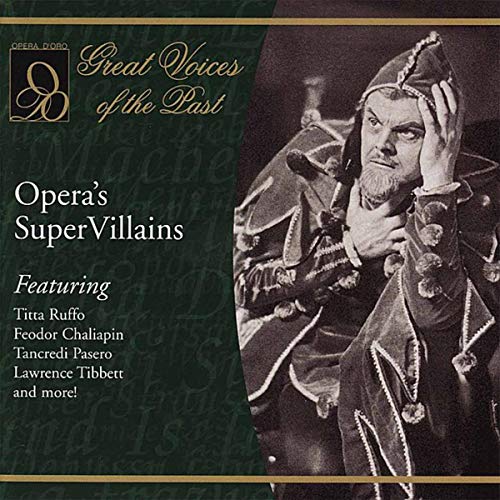 CD cover: opera villain in costume, text listing featured singers.