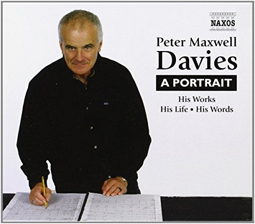 CD cover featuring composer Peter Maxwell Davies with sheet music.