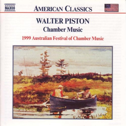 CD cover for Walter Piston’s “Chamber Music” featuring a painted canoe scene.
