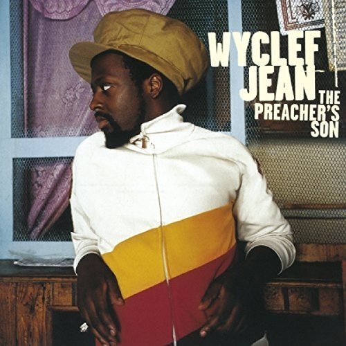 "Album cover featuring Wyclef Jean in a white, yellow, and red jacket and hat."