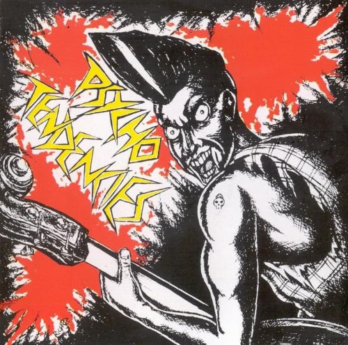 Black and red CD cover with an aggressive, illustrated figure holding a guitar.