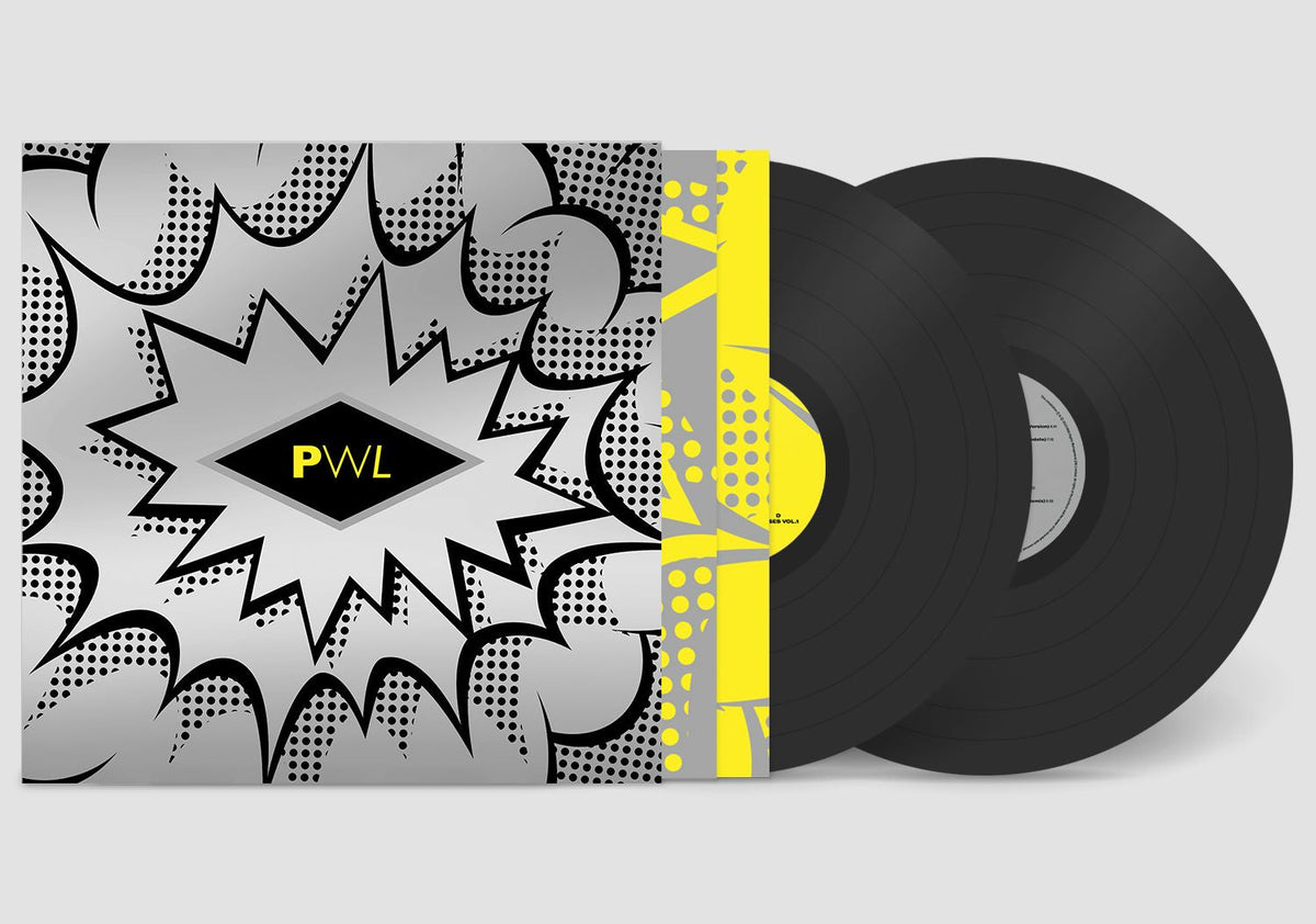 PWL vinyl record with comic-book style cover art and two black discs.