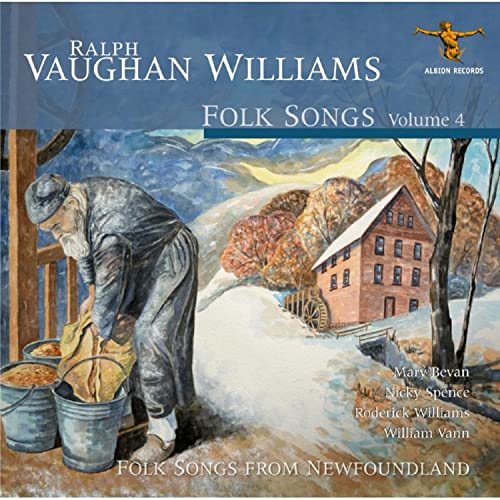 CD cover for Ralph Vaughan Williams’ “Folk Songs Volume 4” featuring landscape art.