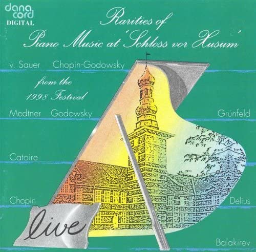 CD cover featuring a piano silhouette overlaid with a drawing of Schloss vor Husum.
