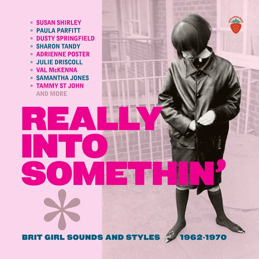 CD cover featuring a woman in a red suit with bold pink text.