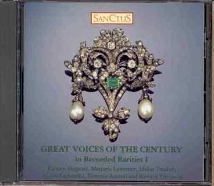 CD cover featuring an ornate, jeweled brooch and text: “Great Voices of the Century”.