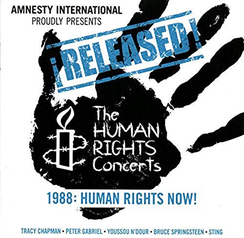 CD cover for “Human Rights Now!” concerts, 1988, with a handprint.