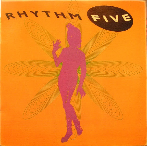 Album cover for Rhythm Five, featuring a pink silhouette on orange.