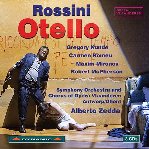 CD cover for Rossini’s *Otello* featuring performers and stage imagery.