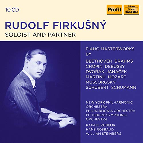 CD cover for pianist Rudolf Firkusny, with composer names listed.
