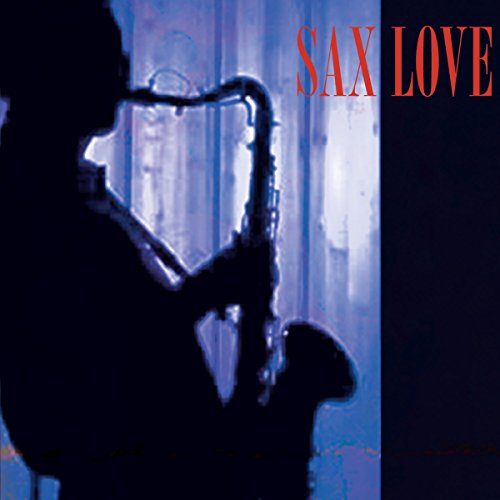 CD cover: Silhouette of a saxophone player in blue tones.
