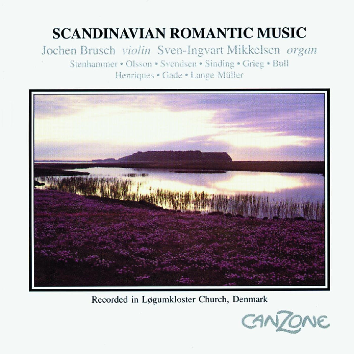 CD cover for “Scandinavian Romantic Music” with a landscape scene.