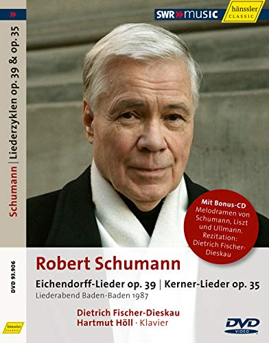 DVD cover featuring portrait of composer Robert Schumann and text details.