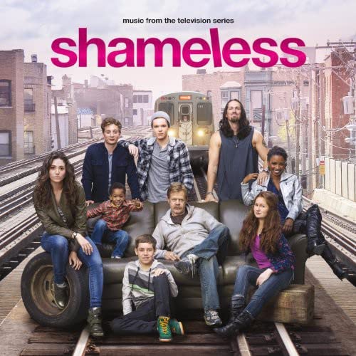 Shameless" soundtrack CD cover featuring the show's cast seated on furniture.