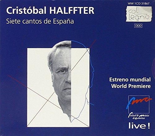 CD cover: portrait of Cristóbal Halffter with abstract red lines.