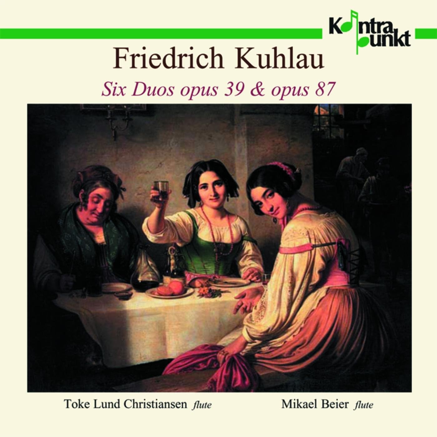 CD cover for Friedrich Kuhlau’s “Six Duos,” featuring a classical painting.