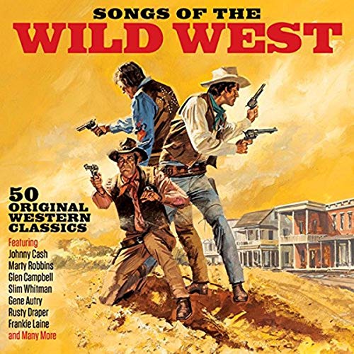 CD cover: three cowboys with guns, western town background.