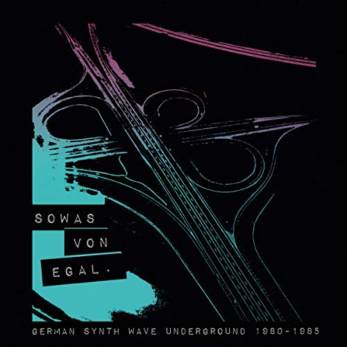 Black album cover with abstract teal and purple lines, white text, and black rectangles.