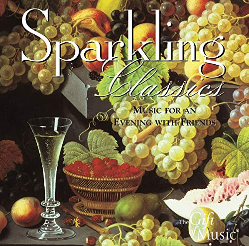 CD cover with still life painting of fruit, champagne, and strawberries.