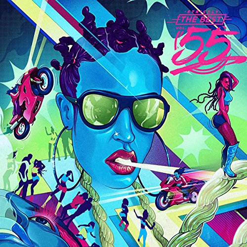 CD cover: brightly colored illustration of a woman with motorcycles and dancers.