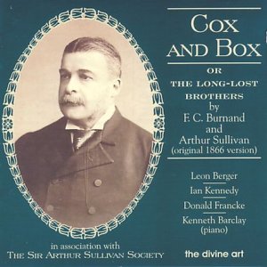 CD cover for "Cox and Box" featuring a vintage portrait of a man.