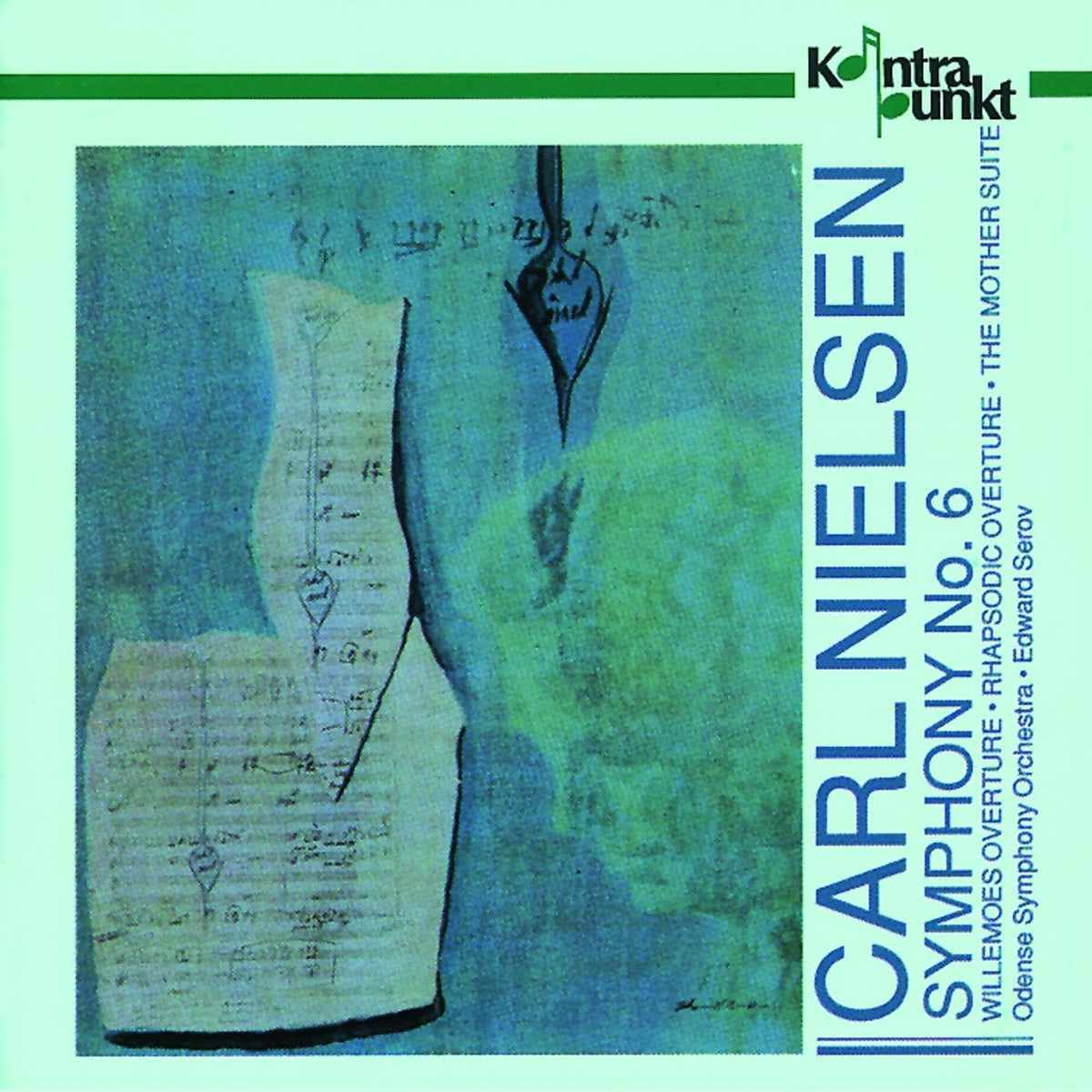 CD cover for Carl Nielsen’s Symphony No. 6, abstract blue design.