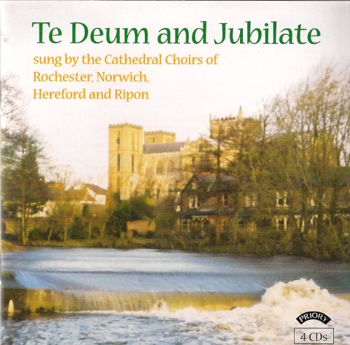 CD cover: cathedral reflected in water, text “Te Deum and Jubilate”.