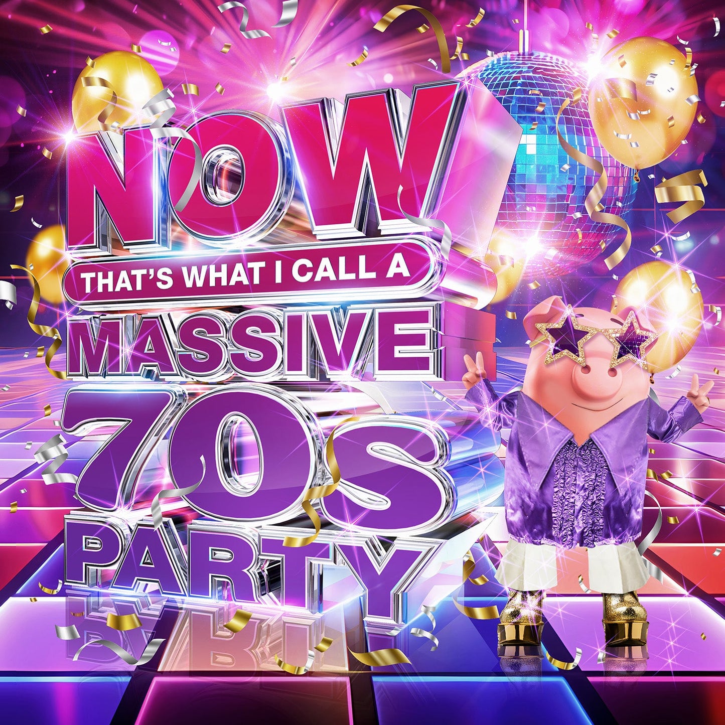 CD cover for “That’s What I Call A 70s Party” with disco imagery.