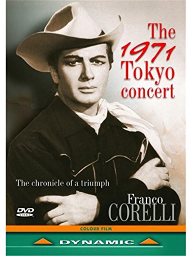 DVD cover featuring Franco Corelli in a cowboy hat, promoting a 1971 concert.