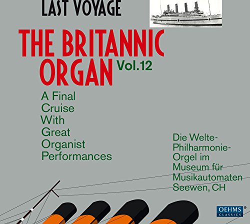CD cover for “The Britannic Organ Vol. 12” featuring a ship illustration.
