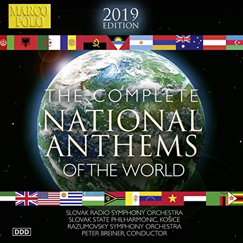 CD cover: Earth with flags, text “The Complete National Anthems.”