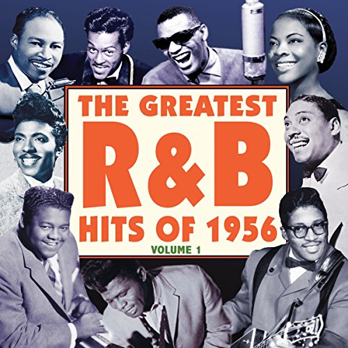 Collage of 1950s musicians with orange and green text on a white background.