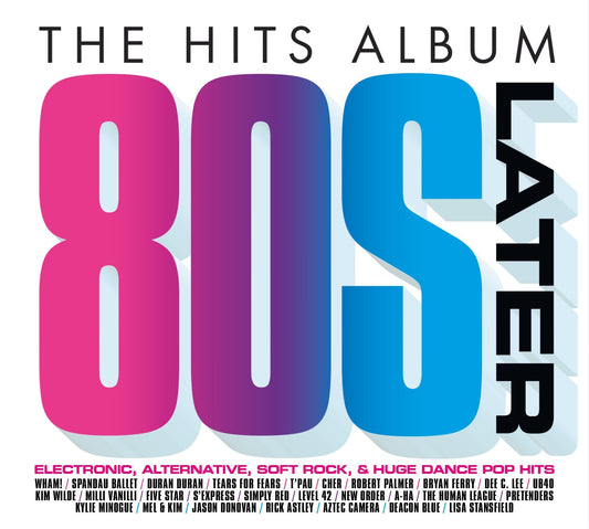 CD cover: "The Hits Album: Later 80s" with large pink and blue text.