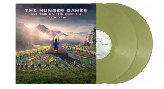 The Hunger Games: Sunrise on The Reaping" vinyl record and album cover.