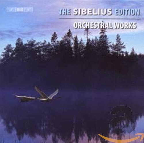 CD cover for Sibelius' Orchestral Works, featuring a misty landscape and birds.