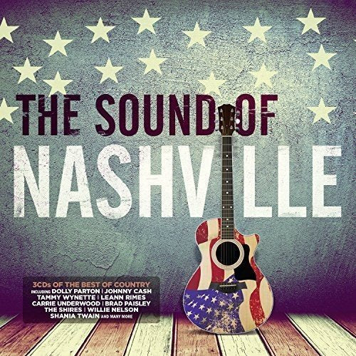 CD cover for “The Sound Of Nashville” featuring a guitar with a US flag design.