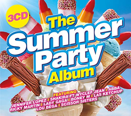 The Summer Party Album" 3CD cover with ice cream, sweets, and artist names.