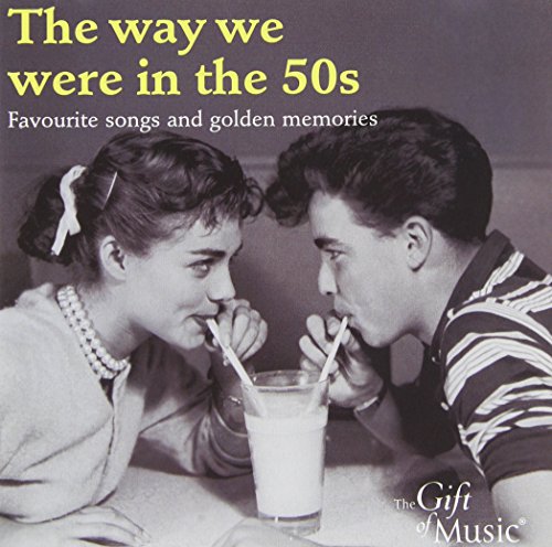 1950s couple sharing a milkshake, CD cover for “The Way We Were.”