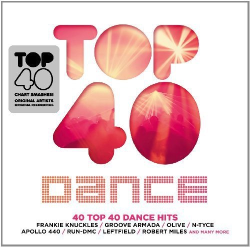 CD cover for “Top 40 Dance” with red text and a crowd scene.