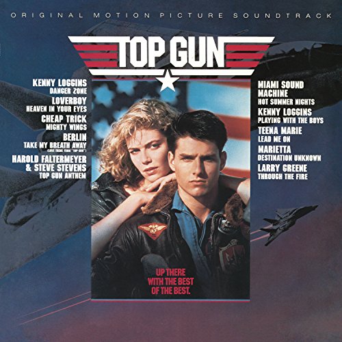 Top Gun" soundtrack vinyl record cover featuring Tom Cruise and Kelly McGillis.
