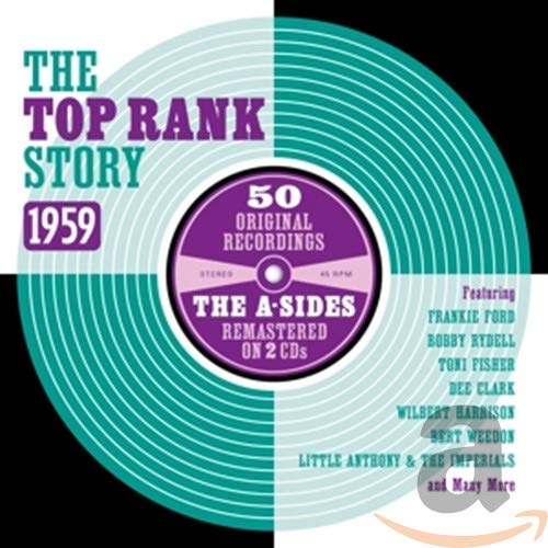 CD cover for "The Top Rank Story - 1959" with record design.