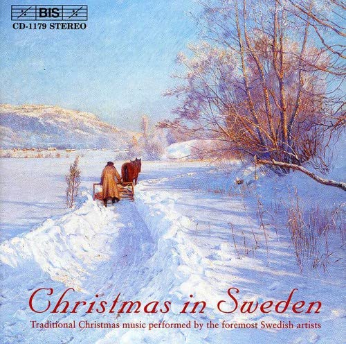 CD cover: snowy Swedish landscape with a horse-drawn sleigh.