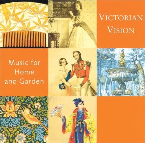 CD cover with Victorian-era portraits, floral patterns, and orange blocks.