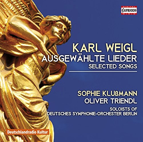 CD cover for Karl Weigl’s “Selected Songs” featuring a golden angel sculpture.