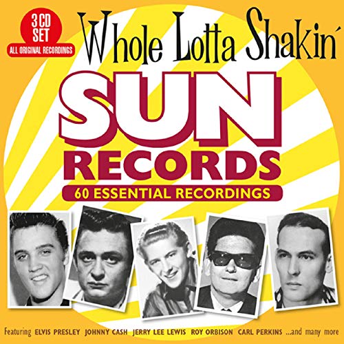 CD cover for Sun Records featuring portraits of Elvis Presley, Johnny Cash, and others.