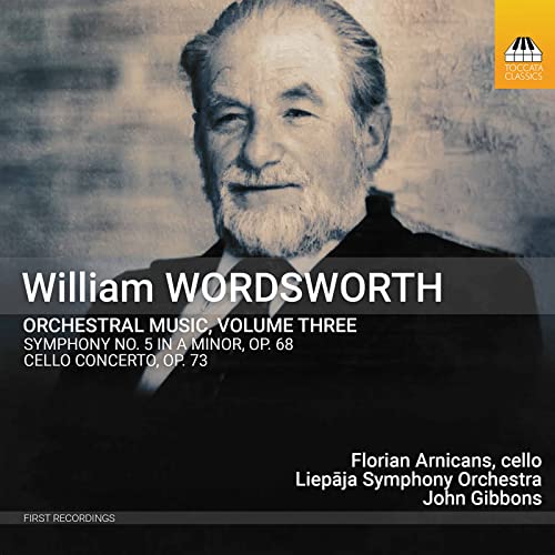 CD cover featuring a portrait of composer William Wordsworth with text details of the music.