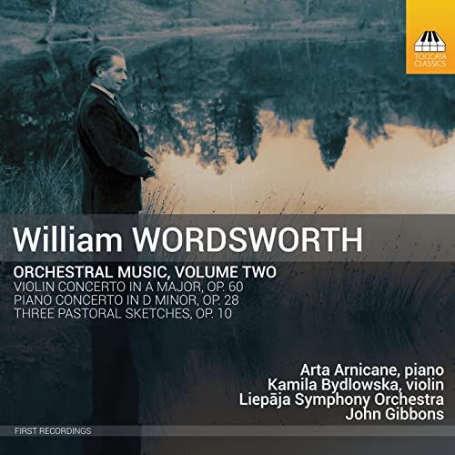 CD cover: William Wordsworth portrait with blurred landscape background.