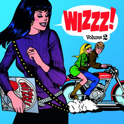 Retro comic book style album cover featuring a woman and a motorcycle.