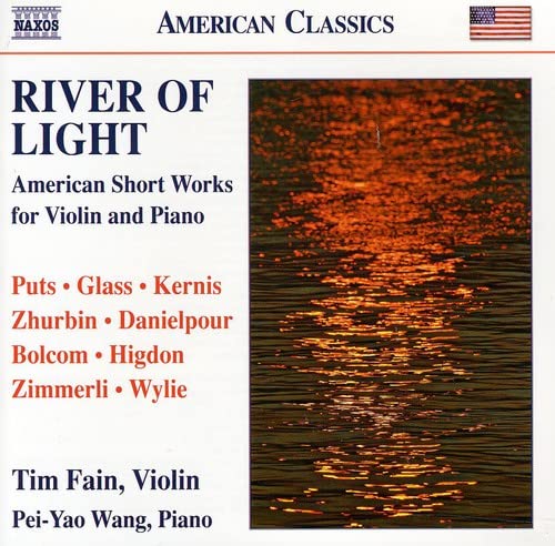 CD cover titled River of Light featuring a sunset reflection on dark water.